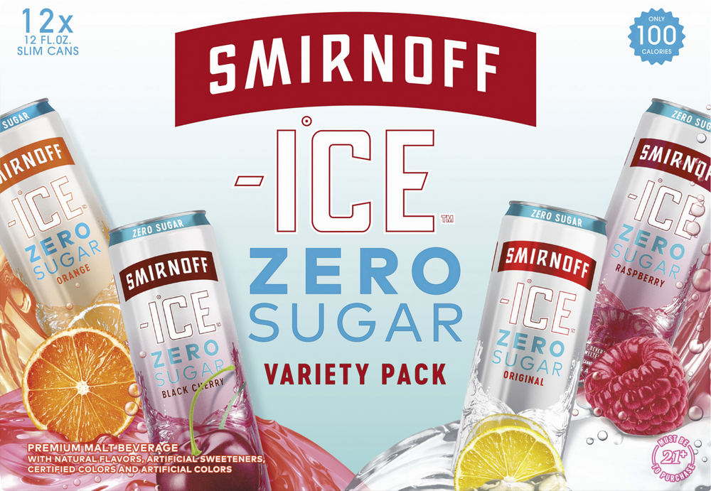 Smirnoff Ice Beer, Zero Sugar, Variety Pack, 12 Pack