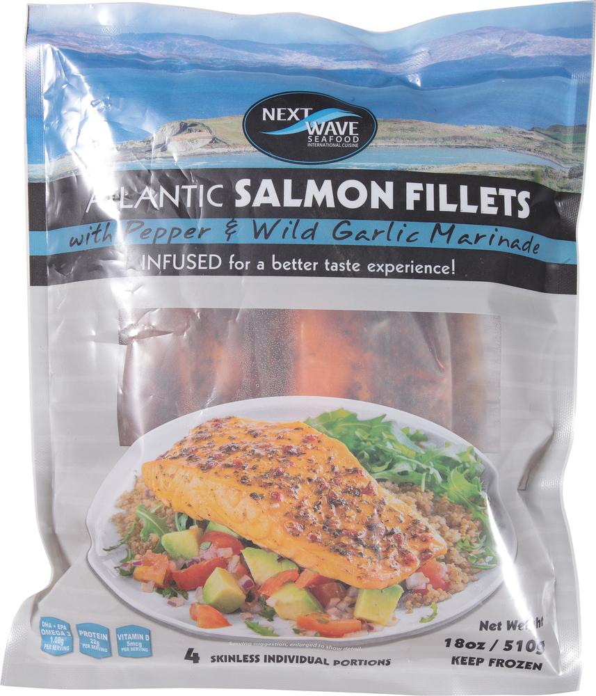 Next Wave Seafood Salmon Fillets with Pepper & Wild Garlic