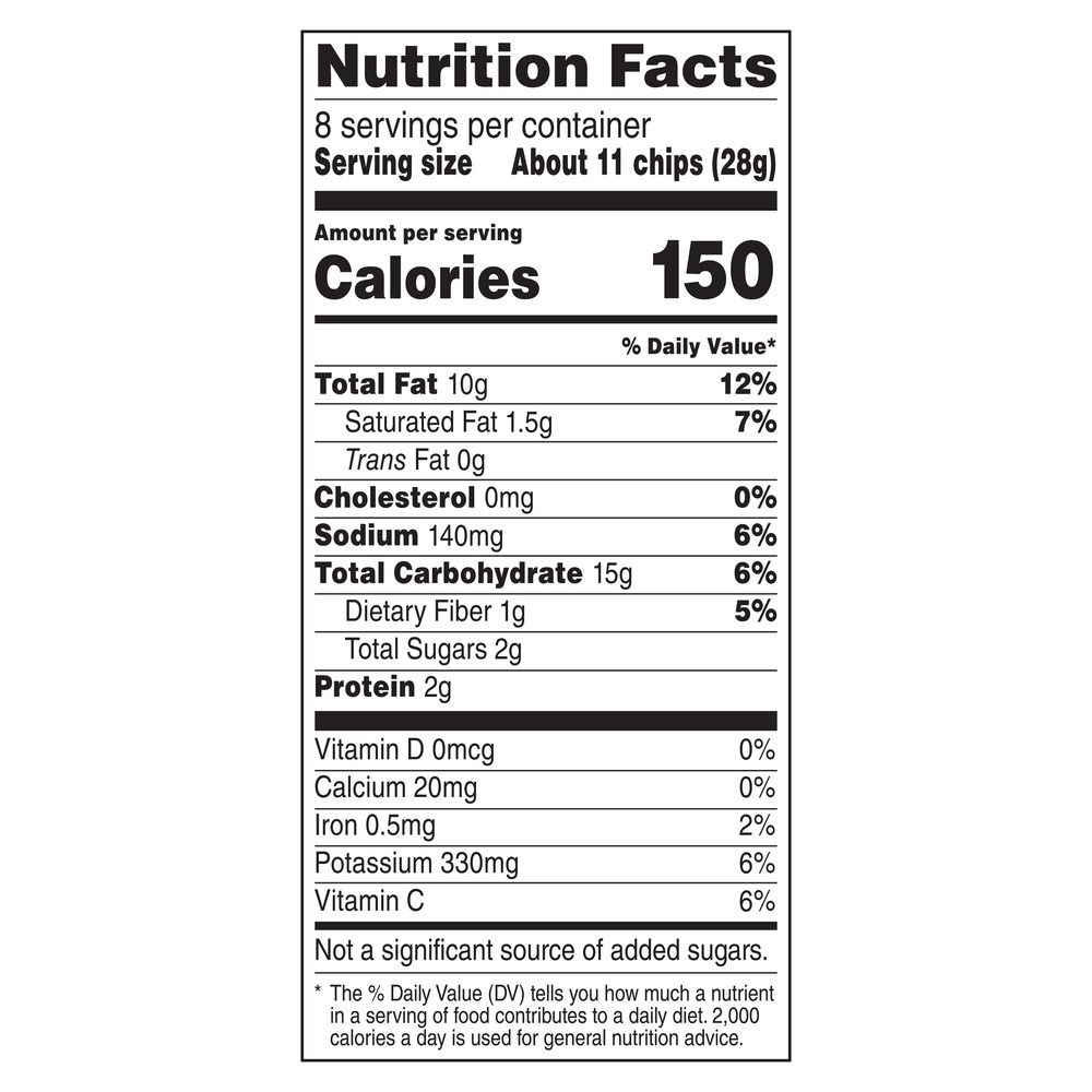 Ruffles Potato Chips, Sour Cream & Onion FlavoredNutritionFacts