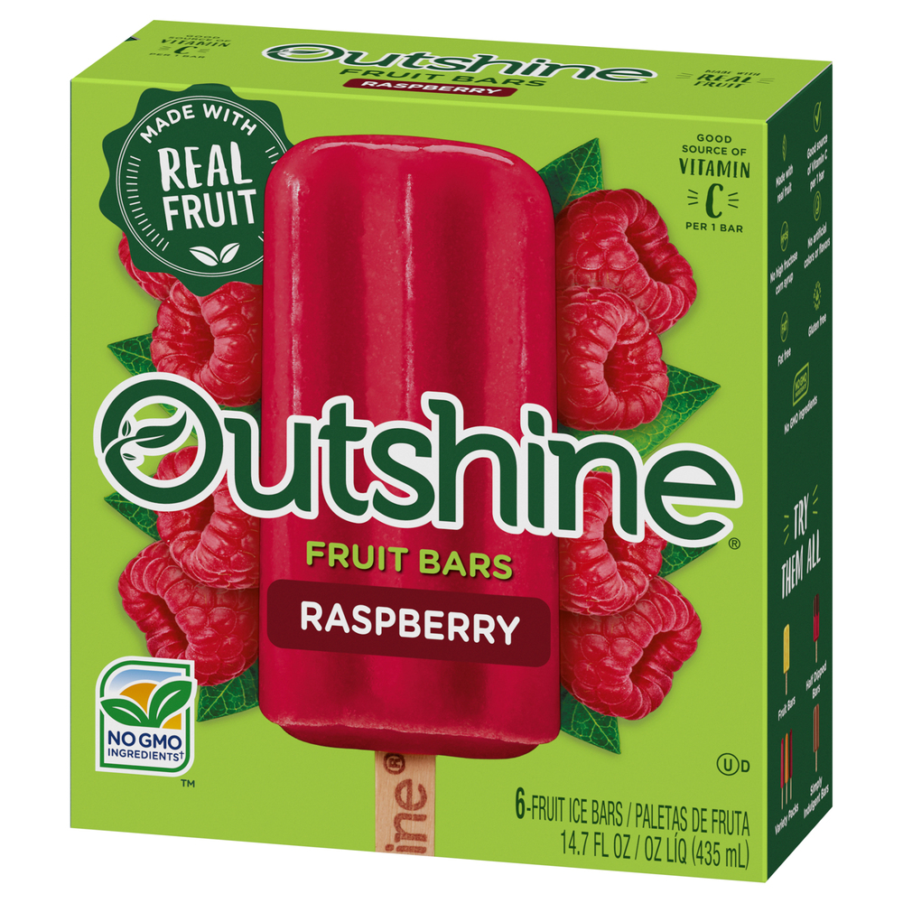 Outshine Fruit Ice Bars, RaspberryFrontRightElevated