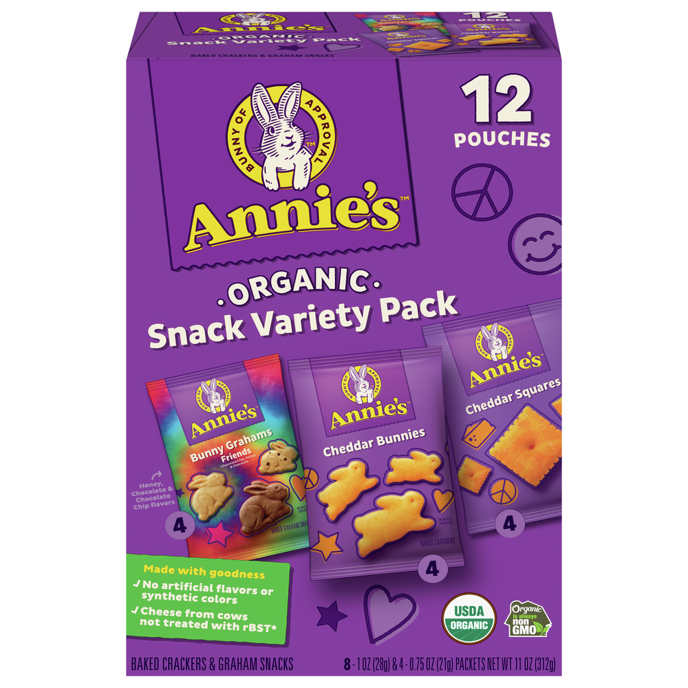 Annie's Baked Crackers & Graham Snacks, Organic, Bunny Grahams Friends