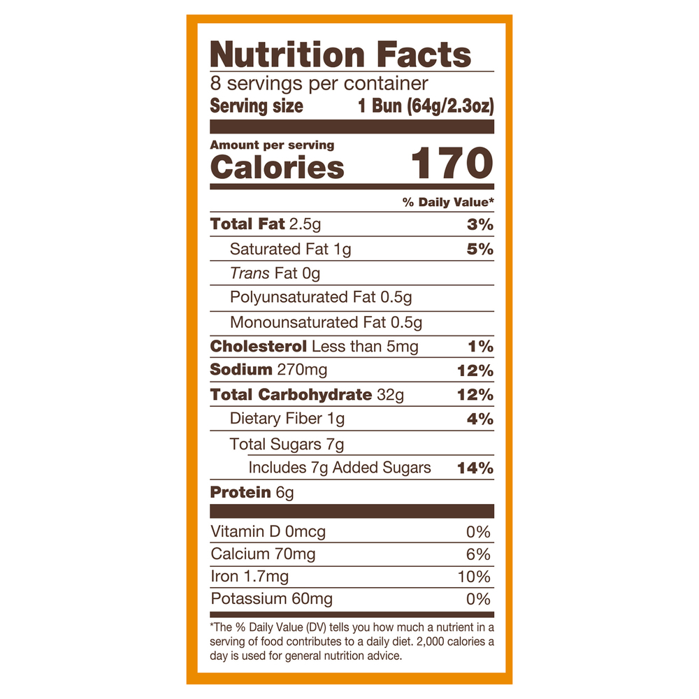 Nature s Own Perfectly Crafted Hamburger Buns Brioche Style Nutrition Nature s Own Perfectly Crafted Hamburger Buns Brioche Style Nutrition