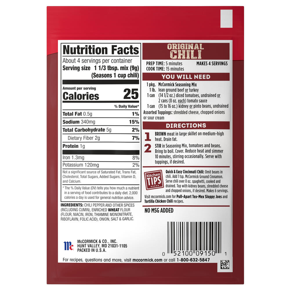 Chili seasoning packet 2025