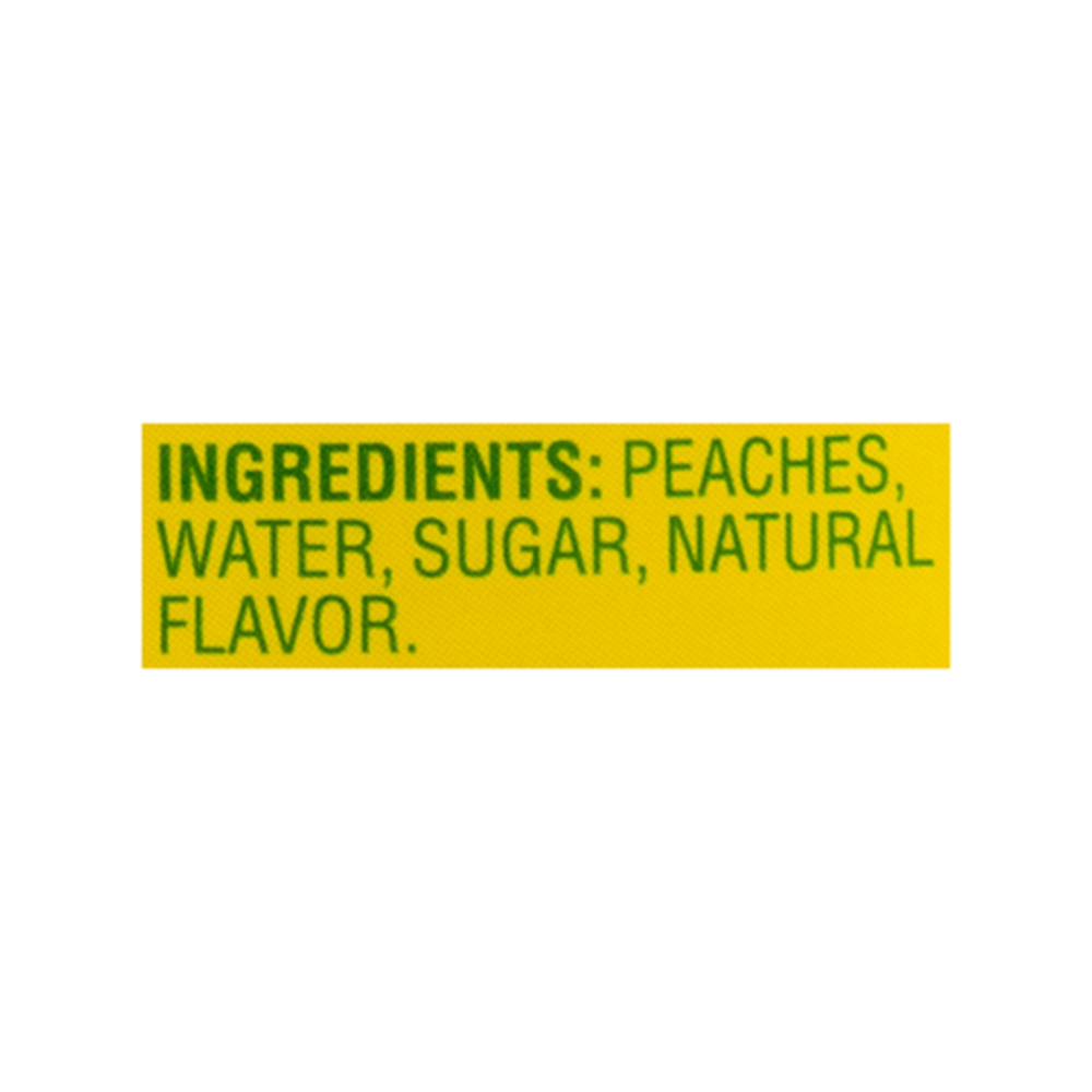 Del Monte Peaches, Sliced, 100 Calorie-Ingredients