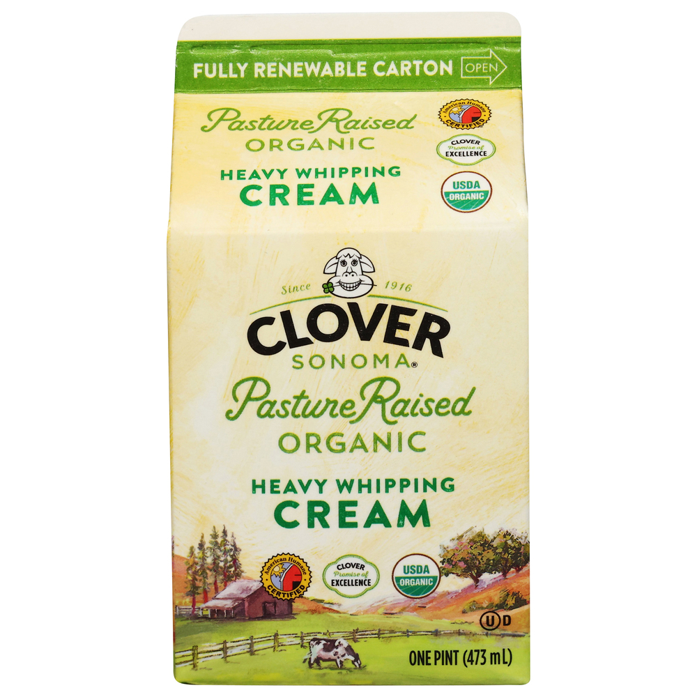 Clover Sonoma Organic Pasture Raised Heavy Whipping Cream Pint
