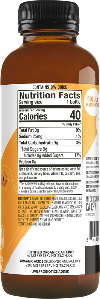 KeVita Master Brew Kombucha, Pineapple Peach