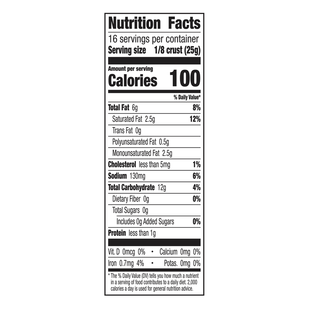 Pillsbury Pie Crusts-Nutrition-Facts