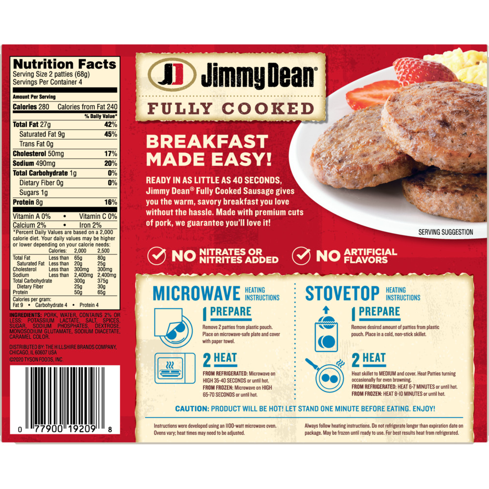 Jimmy Dean Jimmy Dean Fully Cooked Original Pork Breakfast Sausage