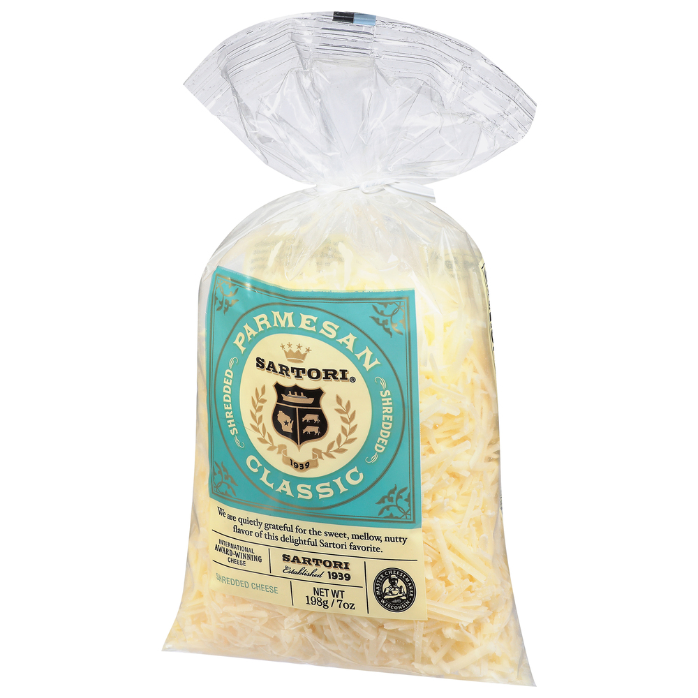 Sartori Shredded Cheese, Parmesan ClassicFrontRightElevated