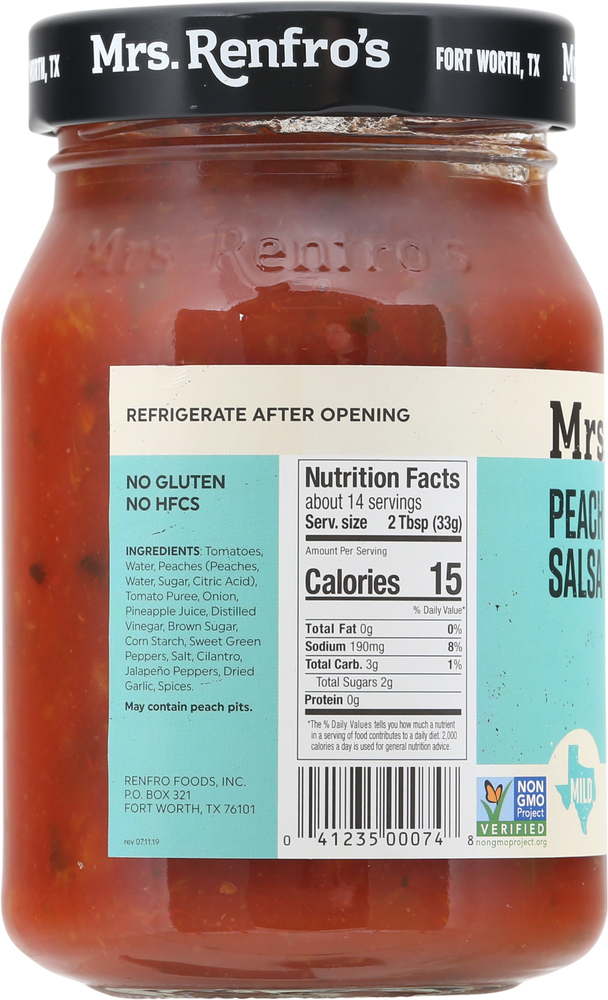 Mrs. Renfro's Salsa, Peach, Mild