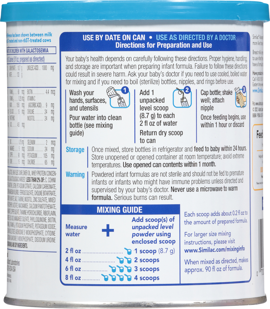 Similac Pro Advance Step Similac Lower Iron Non-GMO Baby Formula