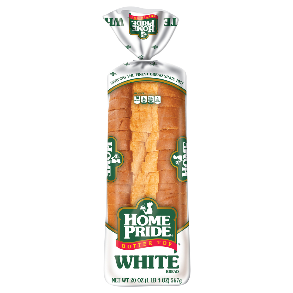 Home Pride Bread, White, Butter