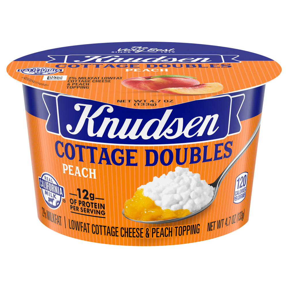 Knudsen Cottage Doubles, Lowfat, 2 Milkfat, Cheese & Peach ToppingMain