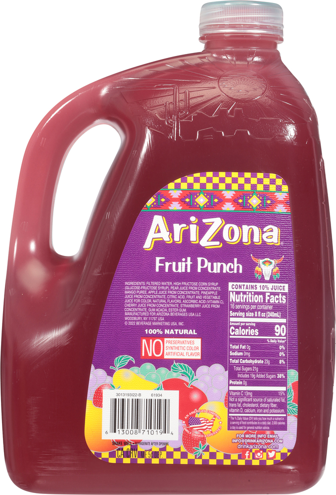 AriZona Fruit Juice Cocktail, Fruit Punch (34 Fl Oz) Delivery Or Pickup Near Me - View #6