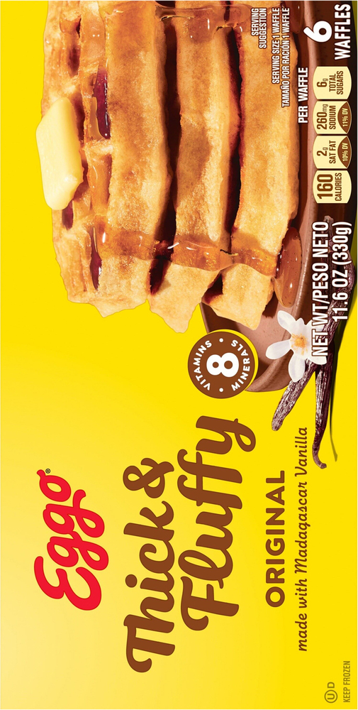 Eggo Waffles, Original, Belgian Style, Thick & FluffyPlanogramBack