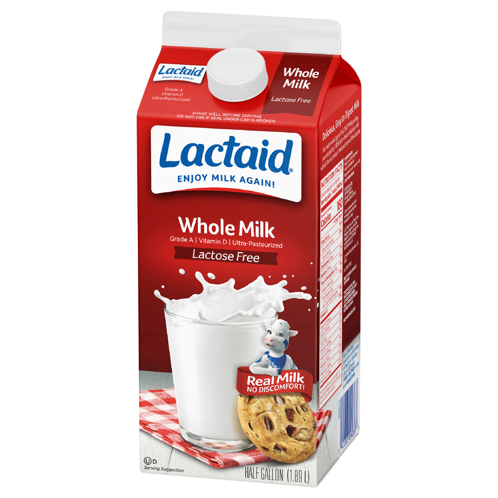 Lactaid Milk, Lactose Free, WholeFrontRightElevated