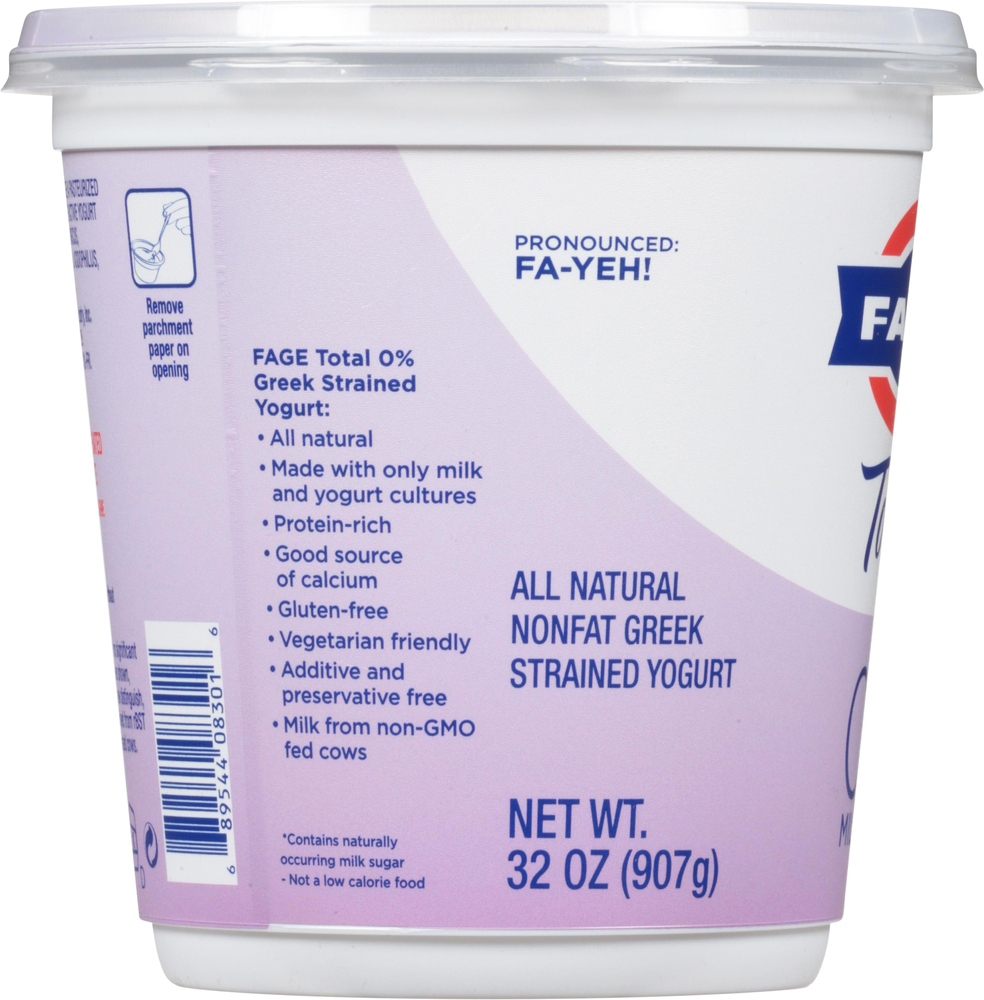 Fage Total Yogurt, Greek, Nonfat, StrainedPlanogramLeft