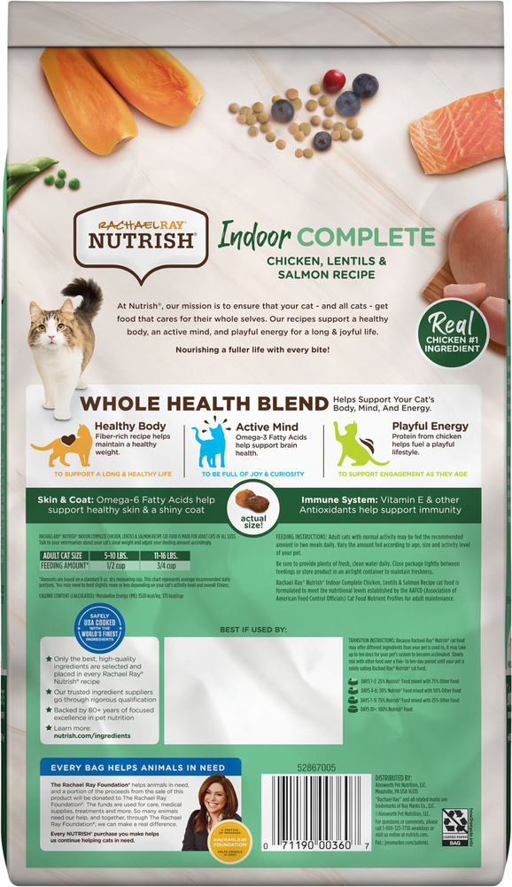 Rachael ray nutrish indoor complete natural dry cat food shop