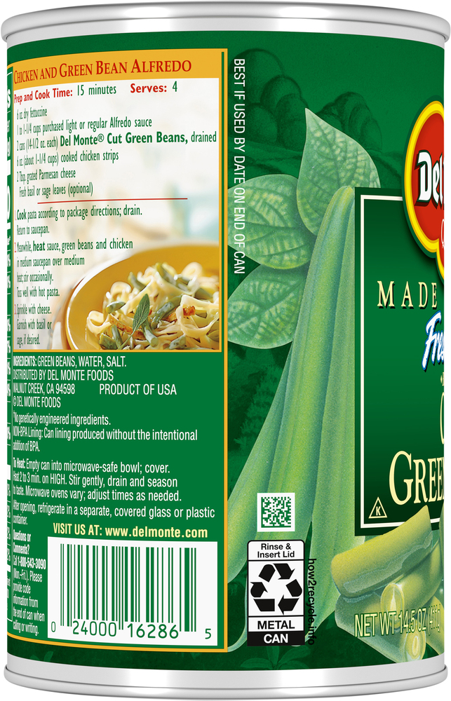 Del Monte Fresh Cut Green Beans, Cut, Blue LakePlanogramLeft