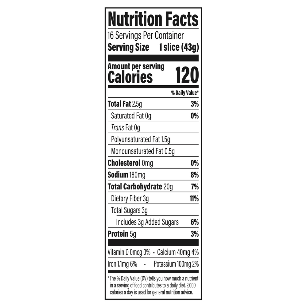 Oroweat Bread, Healthy MultiGrain, Whole GrainsNutritionFacts