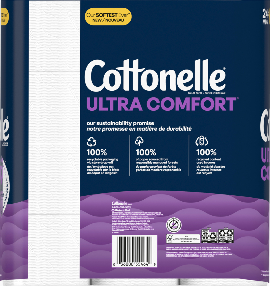 Cottonelle Ultra Comfort Toilet Paper, Ultra Comfort, Mega Rolls, 2-Ply ...