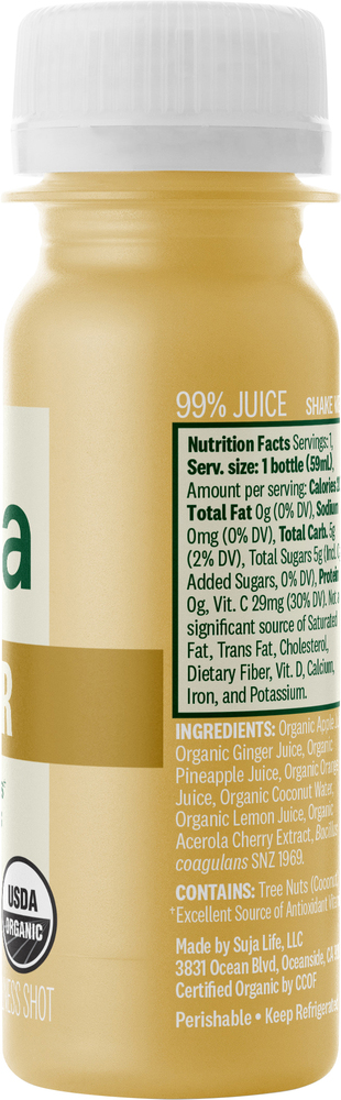 Suja Organic Wellness Shot, Ginger, Antioxidants & Probiotic