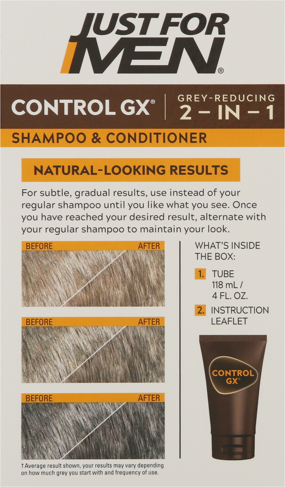 Shampoing Control Gx 2 En 1 Just For Men - Coloration Graduelle - 118 Ml - Neuf