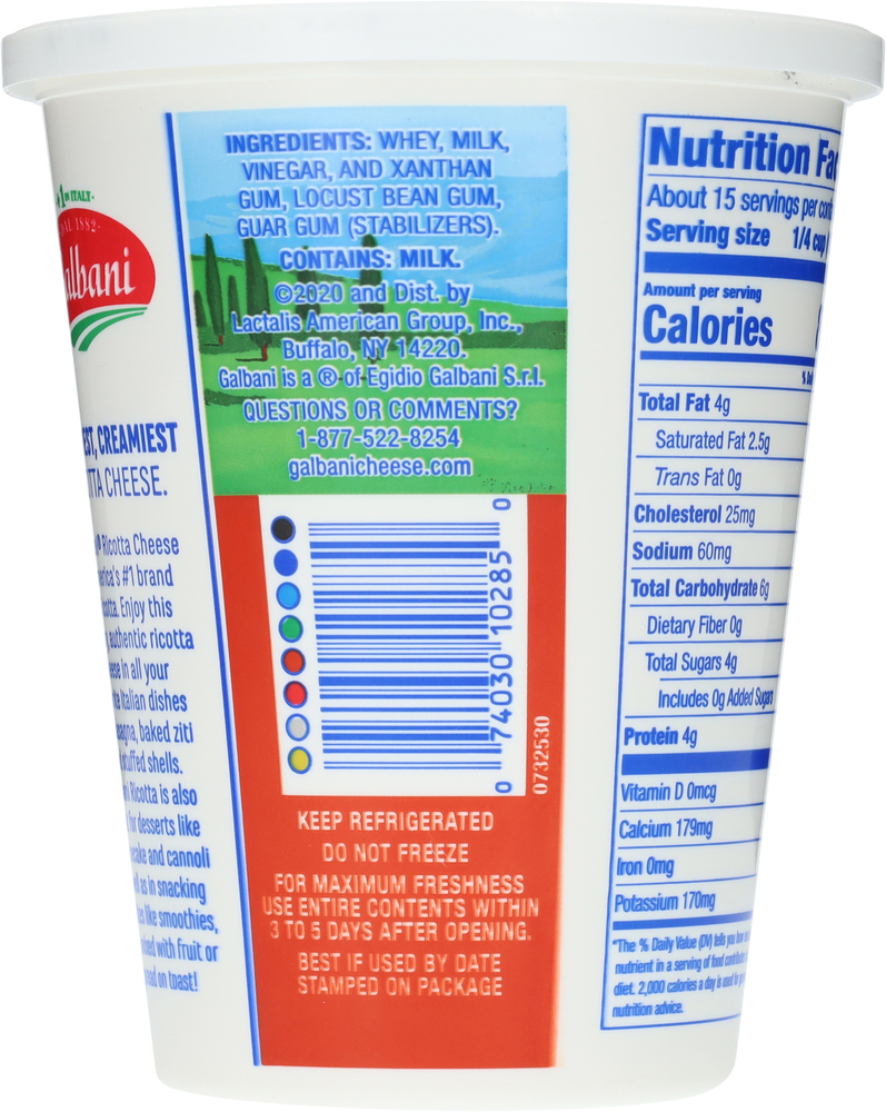 Galbani Ricotta CheesePlanogramBack