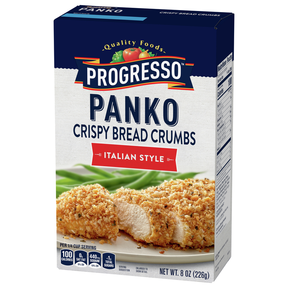 Progresso Bread Crumbs, Crispy, Panko, Italian StyleFrontRightElevated