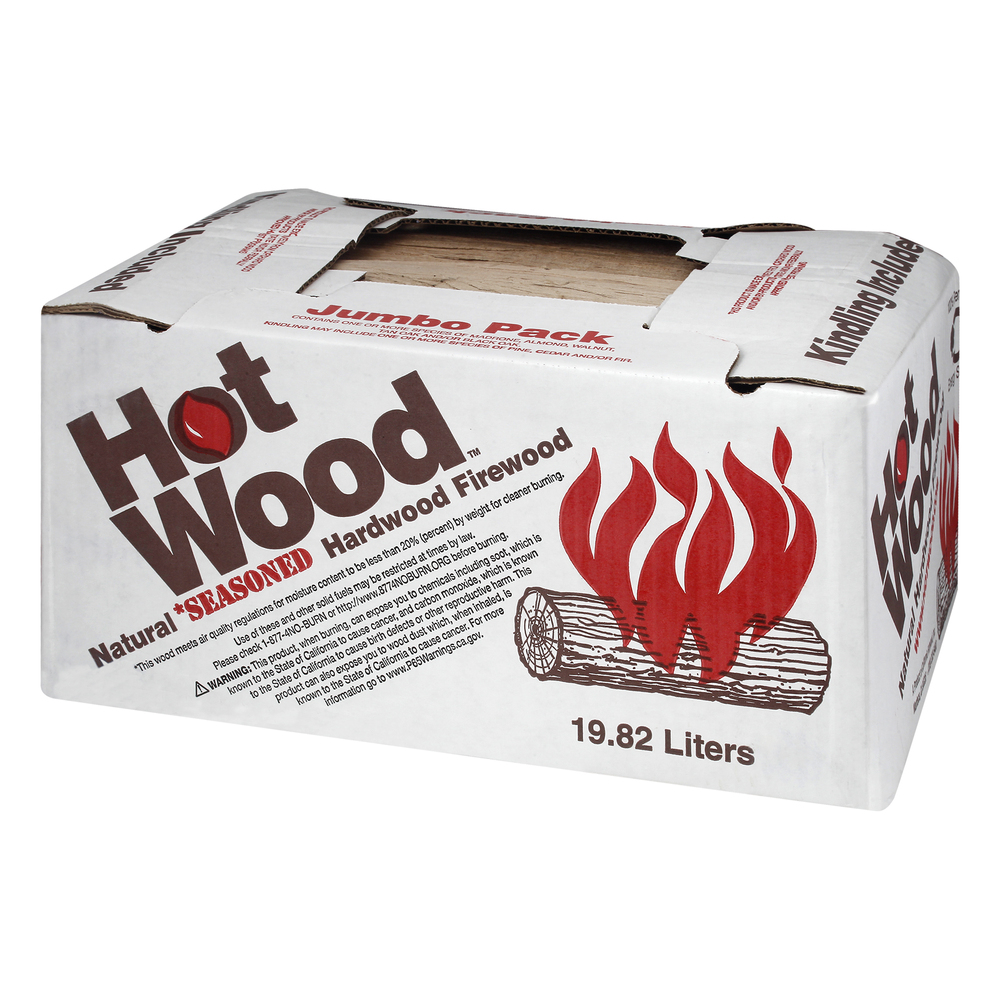 Hot Wood Firewood, Natural, Seasoned, Hardwood, Jumbo Pack-Front-Right ...