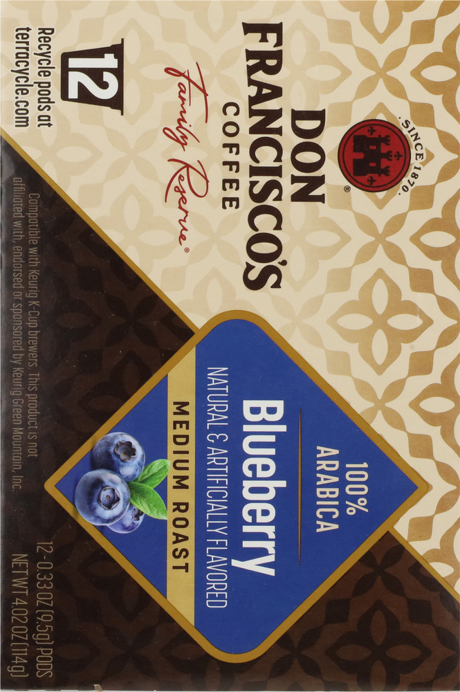 Don Francisco's Family Reserve Pods Medium Roast Blueberry Coffee