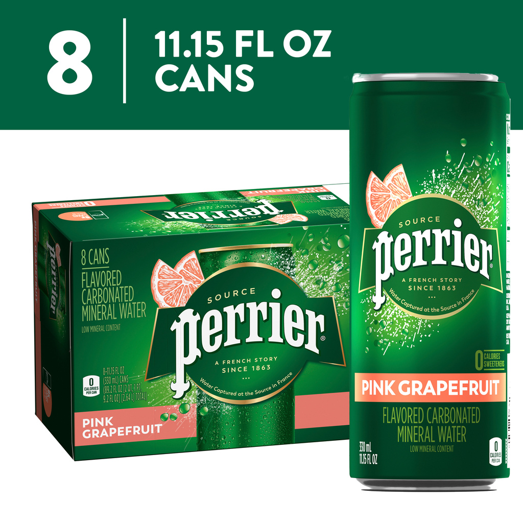 Perrier Mineral Water, Carbonated, Grapefruit