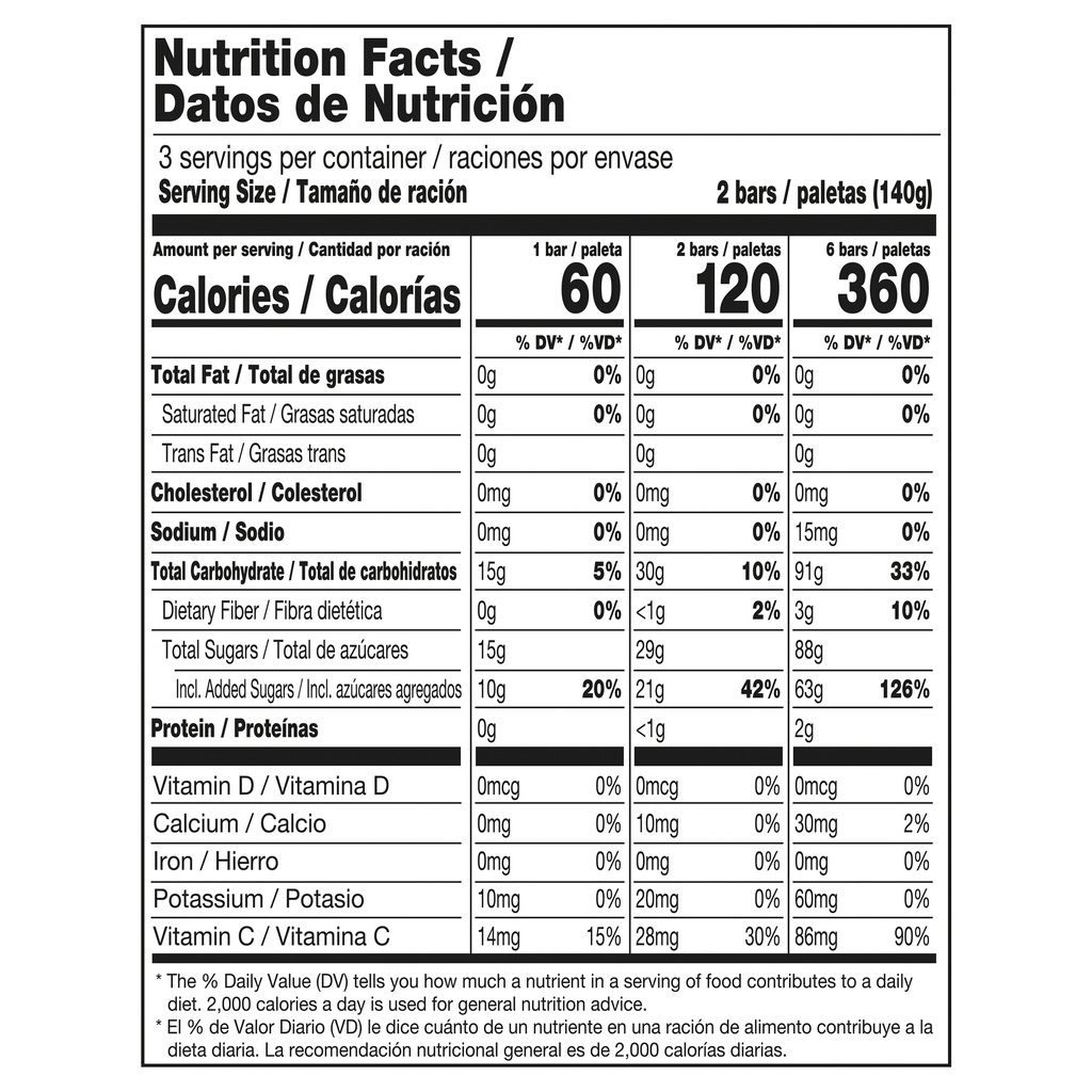 Outshine Fruit Ice Bars, Grape-Nutrition-Facts