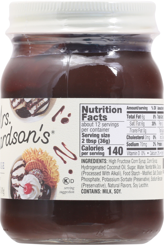 Mrs. Richardson's Dessert Sauce, Hot Fudge