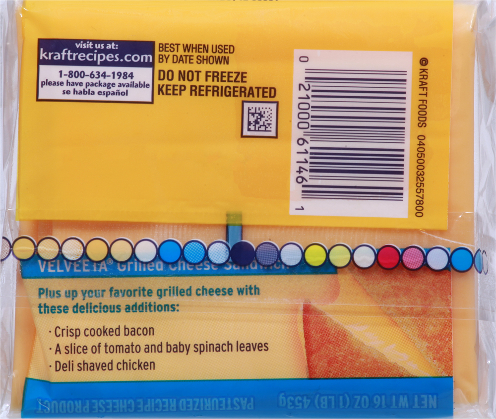 Velveeta Cheese Slices, Original FlavorPlanogramBack