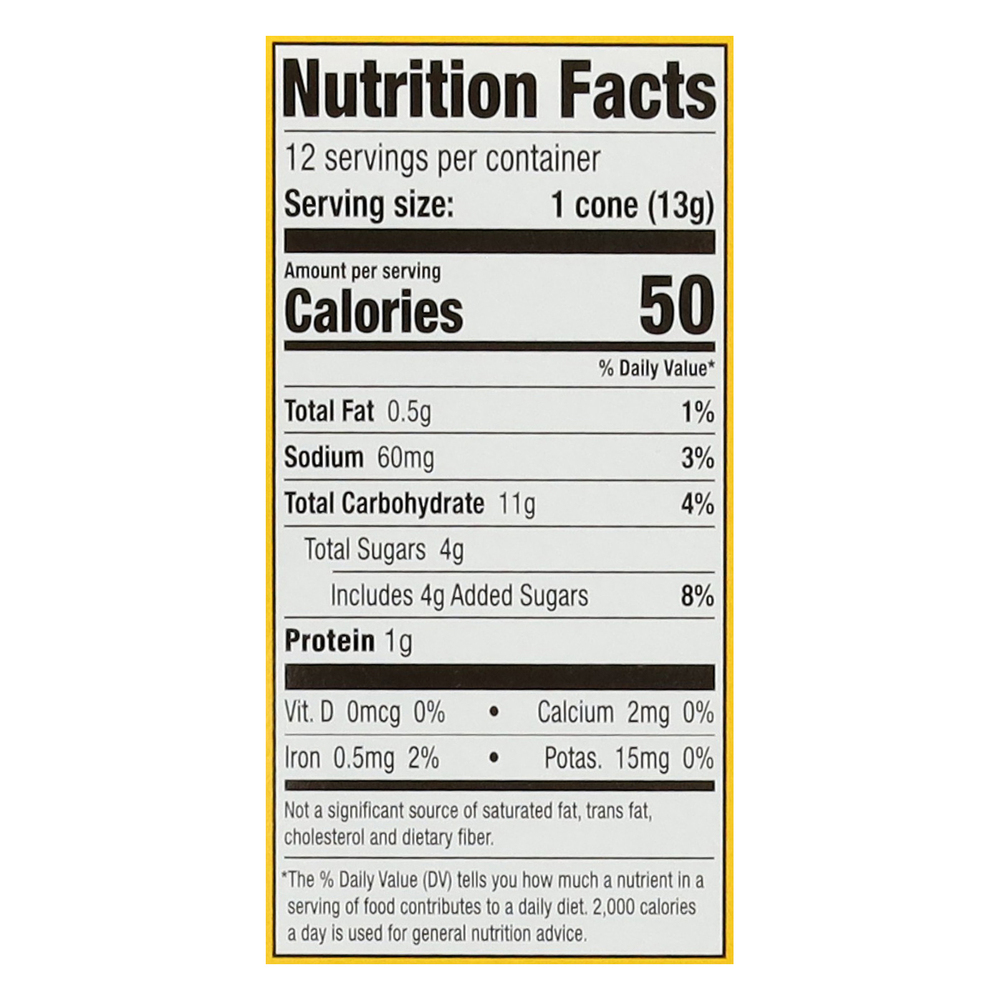 Keebler Sugar Cones-Nutrition-Facts