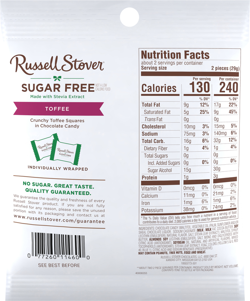 Russell Stover Sugar Free Toffee