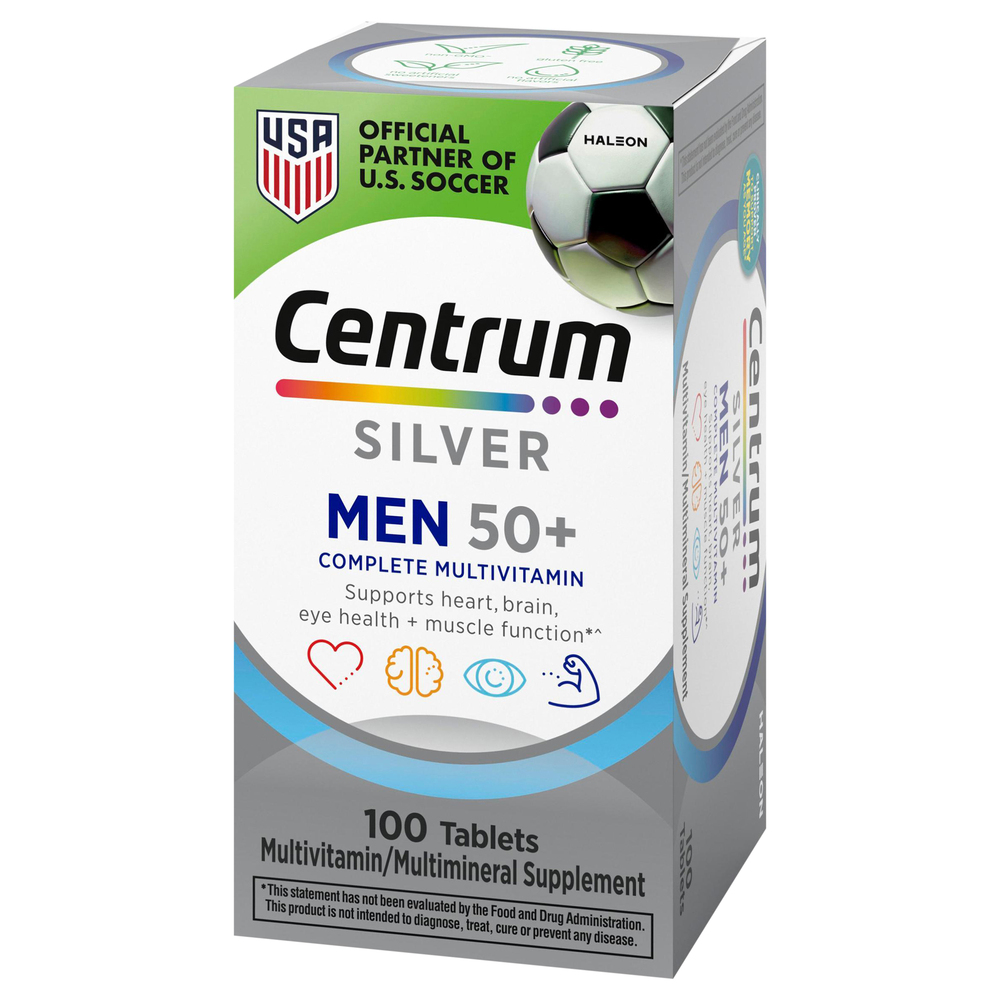 Centrum Silver Silver Tablets Men 50+ Complete Multivitamin-Front-Right ...
