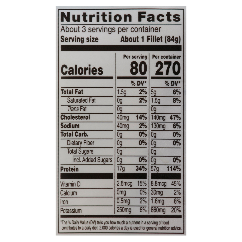 Raley's Boneless and Skinless Farm Raised Tilapia FilletsNutritionFacts