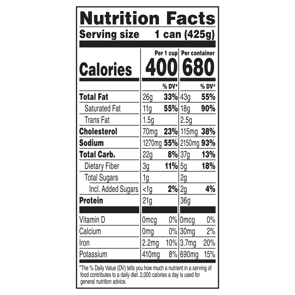 Libby's Corned Beef Hash Canned MeatNutritionFacts