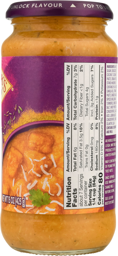 Patak's Simmer Sauce, Korma, MildPlanogramRight