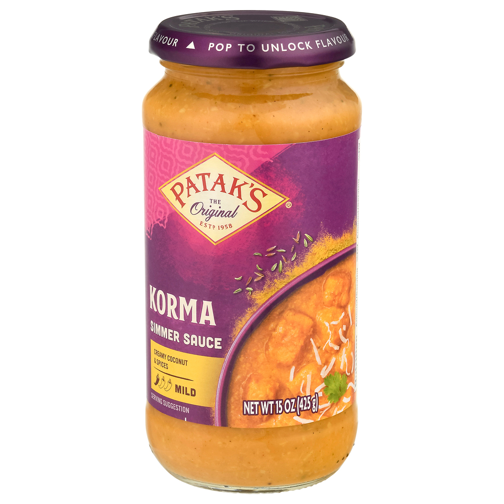 Patak's Simmer Sauce, Korma, MildFrontRightElevated