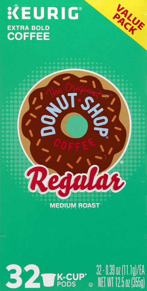 DONUT SHOP Coffee Extra Bold Medium Roast Regular K Cup Pods Value Pack