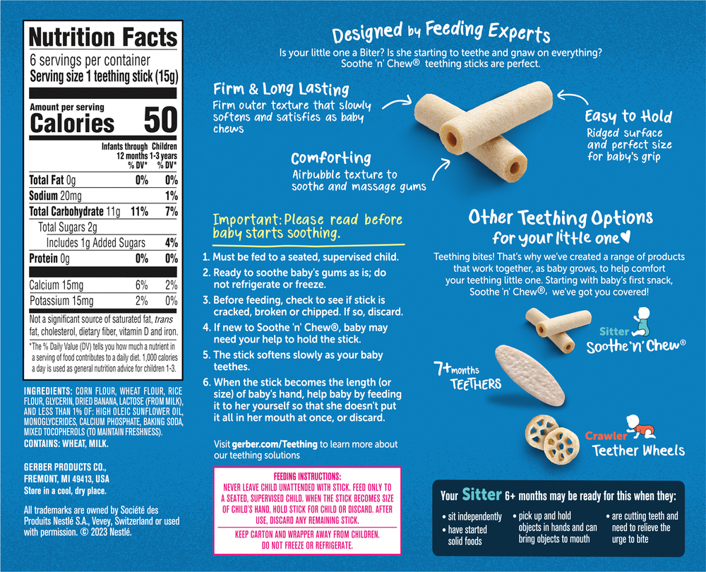 Teething sticks gerber deals