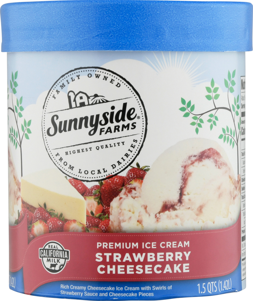 Sunnyside Farms Ice Cream, Premium, Strawberry CheesecakeMain