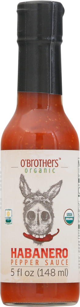 O'Brothers Organic Pepper Sauce, Organic, Habanero
