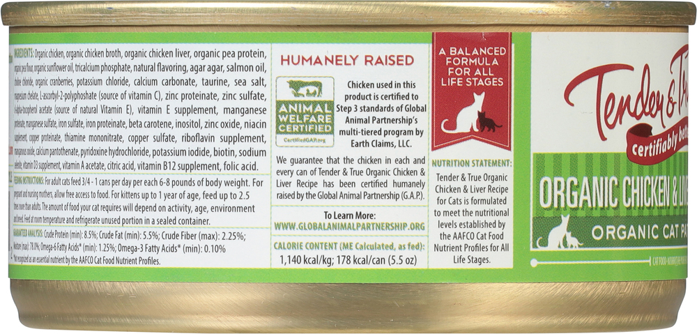 Tender True Organic Chicken Liver Wet Cat Food