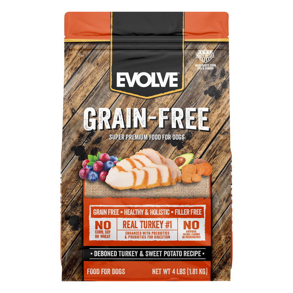 Evolve Dog Food Super Premium Grain Free Deboned Turkey Sweet Potato Recipe