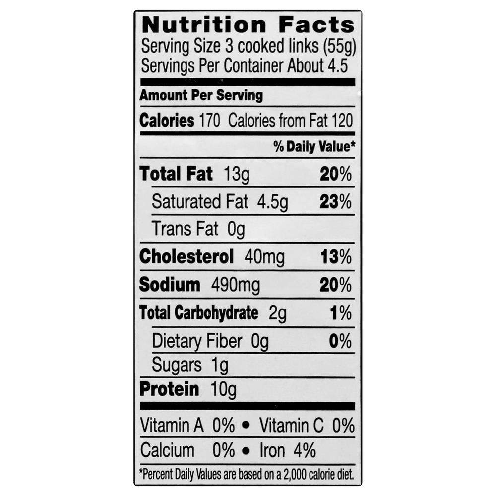 Johnsonville Breakfast Sausage, Original RecipeNutritionFacts