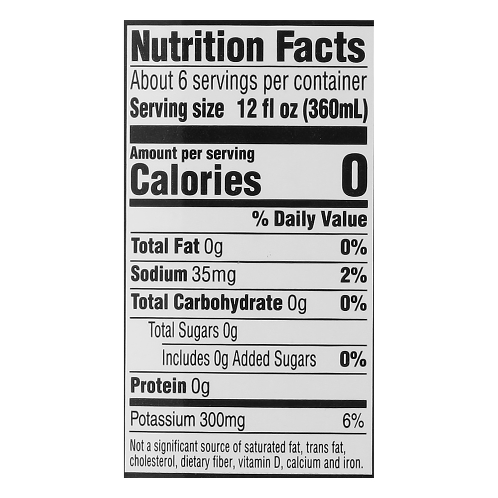 Raley's Diet Tonic WaterNutritionFacts